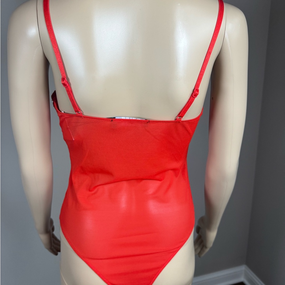 AKIRA Red Lace Bustier Bodysuit Underwire Corset Style Lingerie NWT - Picture 4 of 5